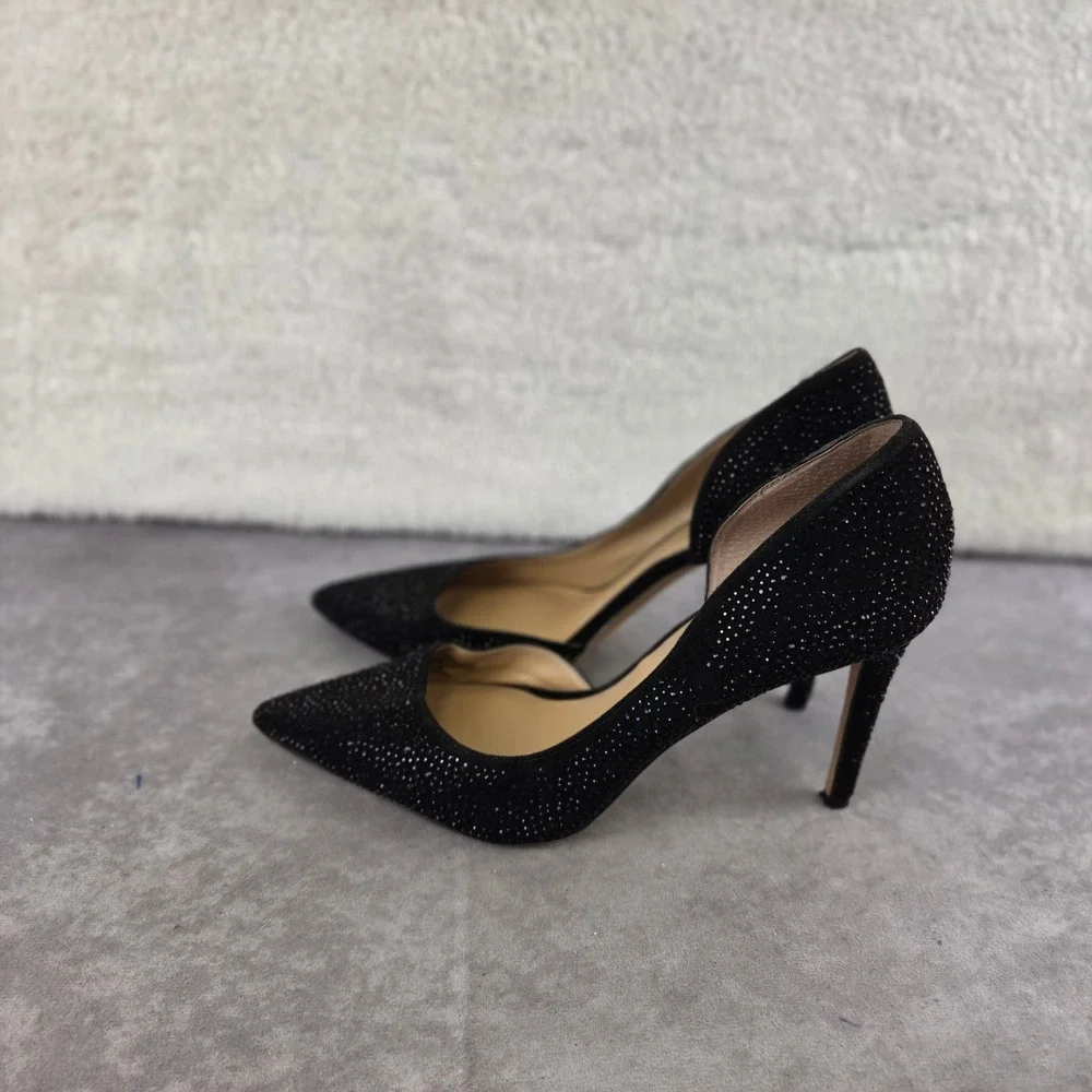INC International Concepts Kenjaya4 Black Rhinestone d'Orsay Pumps Heels 10.5M